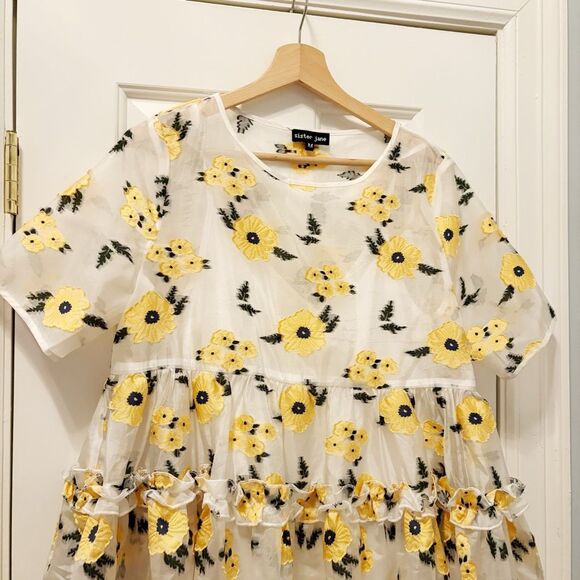 Sister Jane Lady Love Oversized Mini Dress Floral Size M - Picture 9 of 10